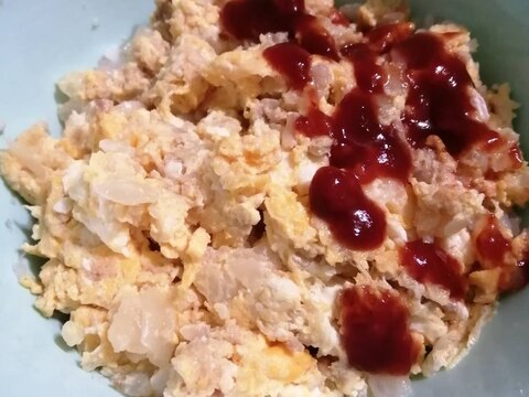 ☆お子様ランチ☆簡単レンジでチキンオムライス☆